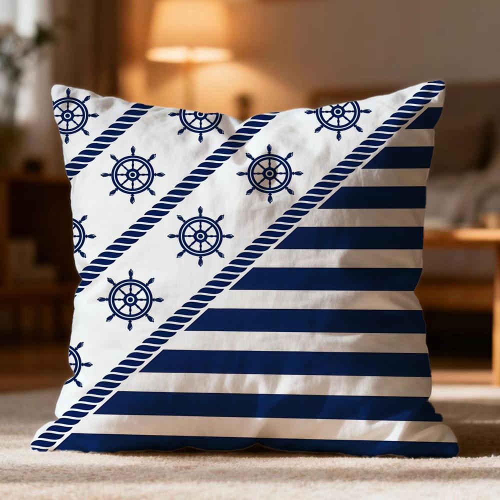 Popular OOcean Sailorer Cushion Cover Soft Washable Pillow Case Multi-Scene for Couch Bed Travel Office Use