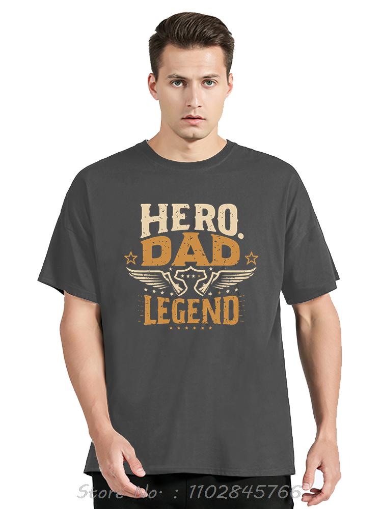 Hero Dad Legend Cotton Tshirt Ultimate Fathers Tribute Perfect Daddy Super Oversized Tshirt Mens Clothing Unisex Tops Tees