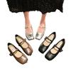 Retro square head shallow mouth single shoes women's spring new casual soft flat Mary Jane shoes