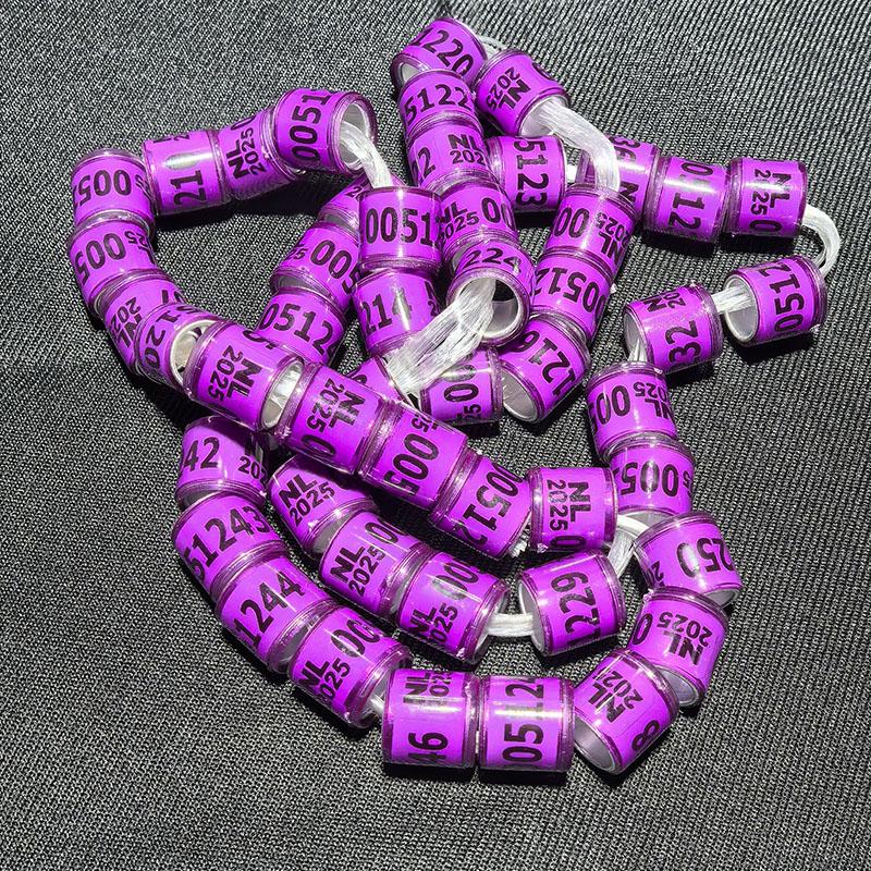 100 Pcs 2025 Aluminum Plastic Pigeon Foot Ring With Number Letter Bird Leg Sign Rings Fly Race Identification Circle Pilgrims