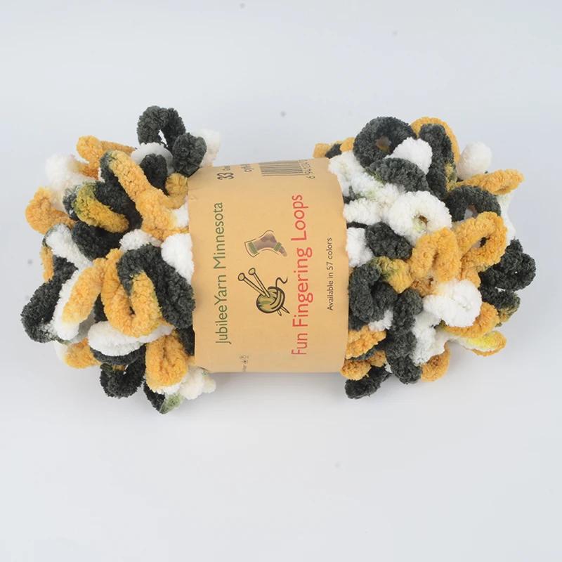 500g/Lot Hand Knitting Finger Loop Yarn Crochet Super Warm Puffy Circle Cotton Braided Rope Puffy Smart Polyester Sock Toy