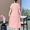 Zomerjurken voor Dames Plus Size Korte Mouw Casual Elegante Lange Jurk Kleding voor Vrouwen van Middelbare Leeftijd