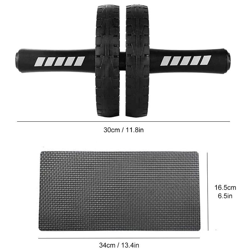 Double Round Abdominal Exercise Wheel, Including Kneeling Pad, Home Fitness Equipment for Core Abdominal Training, for Gift