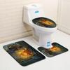 Christmas Bathroom Floor Mat Toilet Three-Piece Set