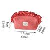Large Capacity Ruffle Makeup Bag Plaid Pattern Wash Storage Bag Toiletry Organizer  Skincare
