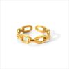 1/3PCS Adjustable White Black Multi Love Heart Cuff Stainless Steel Ring bandChunky Stackable Open Band Rings For Women Jewelry