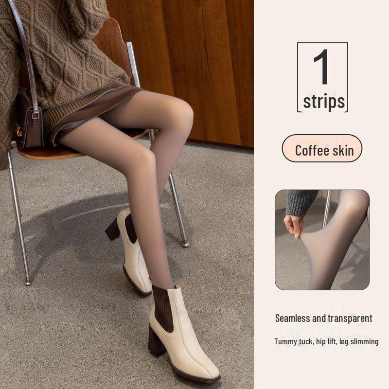 

Серые бархатные прозрачные колготки для женщин — плотные, в тон телу, идеально подходят для осени/зимы Even the feet, 80g кофейный