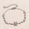 2026 New Korean Light Luxury Trendy Diamond-Inlaid Five-Petal Flower Branch Leaf Women's Bracelet Creative Versatile Flower