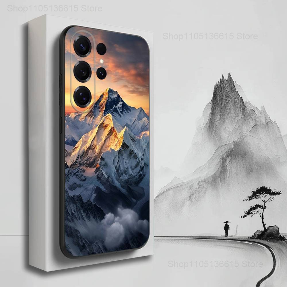 Sacred Mount Everest Phone Case For Samsung S25,S24,S23,S22,S21,S20,S10,S9,Ultra,Plus,Lite,FE,Soft Silicone Black Cover