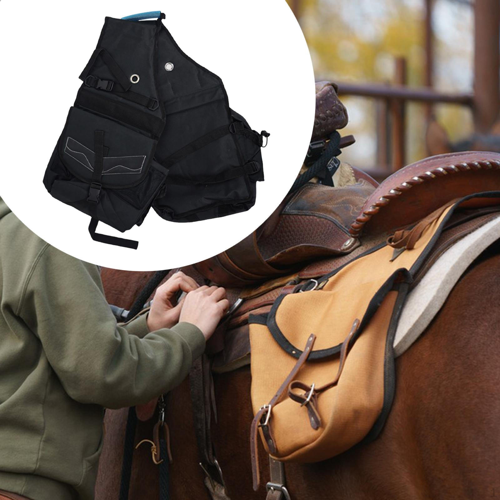 

Холщовая седельная сумка, крепящаяся к задней луке, с карманами, универсальный подсумок, седельная сумка для бутылки с водой чёрный