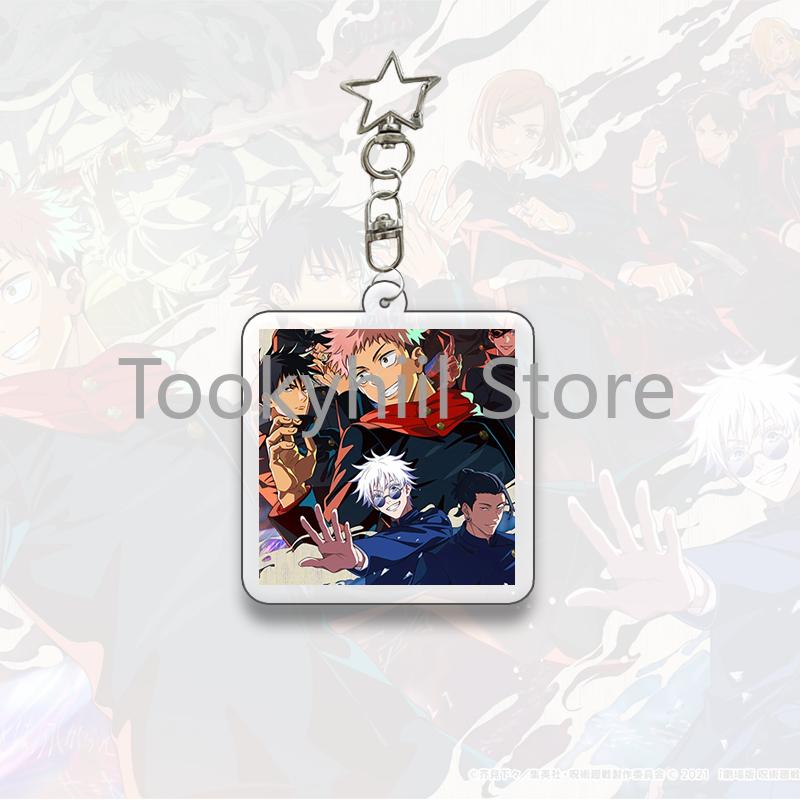 Gojo Satoru Square Keychain Boyfriend Exquisite Backpack Anime Figure Decorate Pendant Cartoon Itadori Yuji Collect Accessories