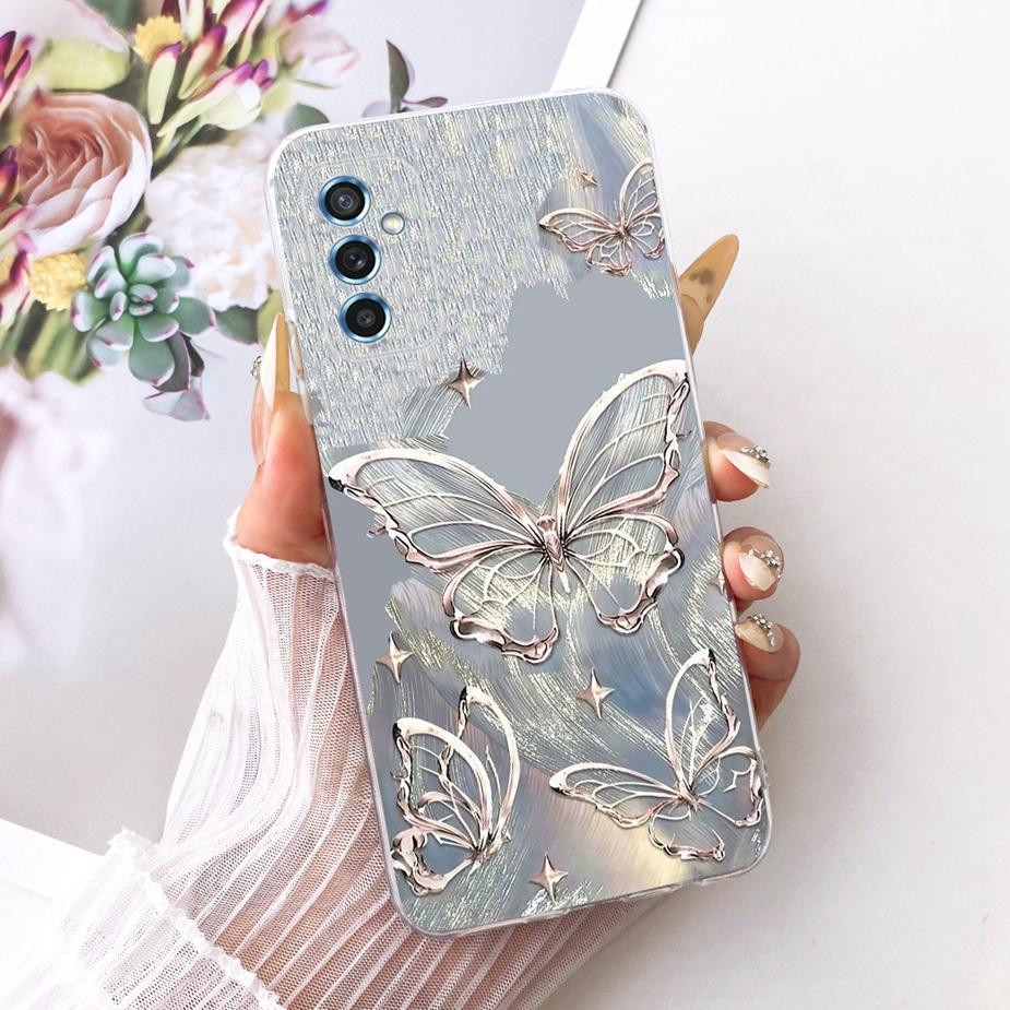 For Samsung Galaxy M52 5G Case SM-M526B Colorful Flowers Butterfly Painted Cover Soft Silicone Case For Samsung M52 M 52 5G Bags