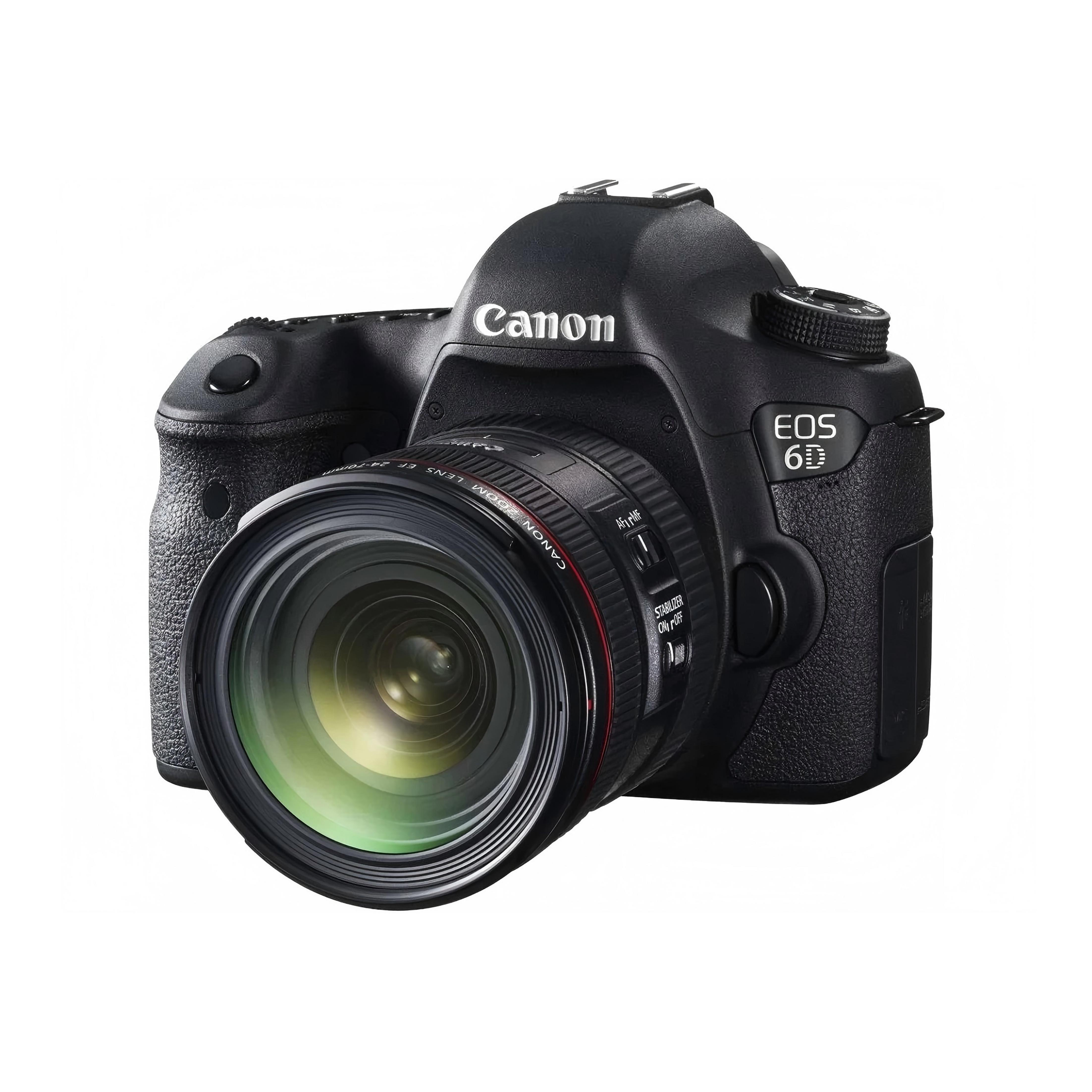 Canon EOS 6D Full Frame DSLR Camera + EF 24-70mm f/4L IS USM Zoomlens zwart