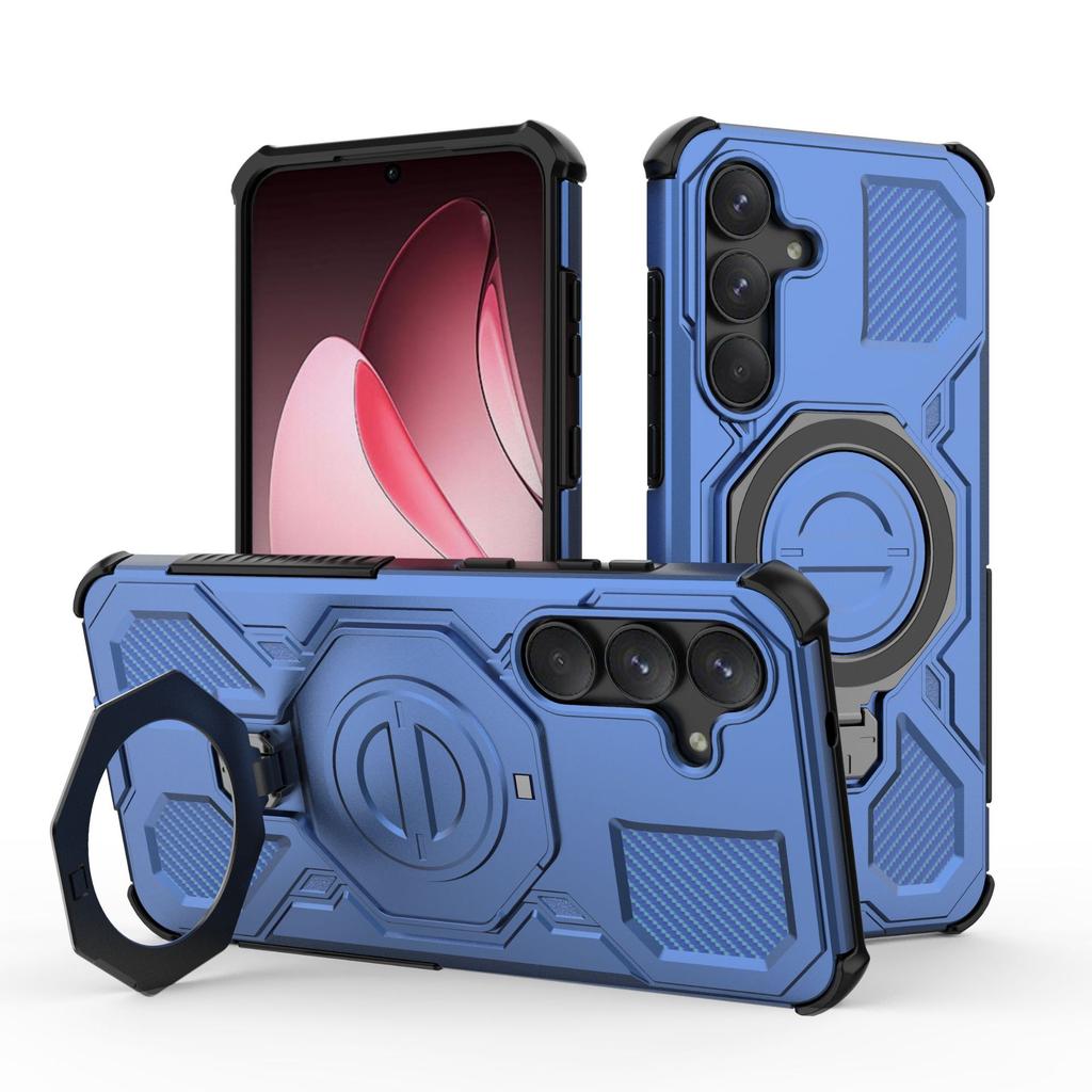 Samsung Galaxy S25 FE Magnetic Ring Case 360° Rotatable [Military-Grade Drop Protection] + Metal Plate for MagSafe Phone Case