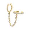 Promotion Elegance Fashion Trendy Women Jewelry Cz Link Chain Long Tassel Women Earring