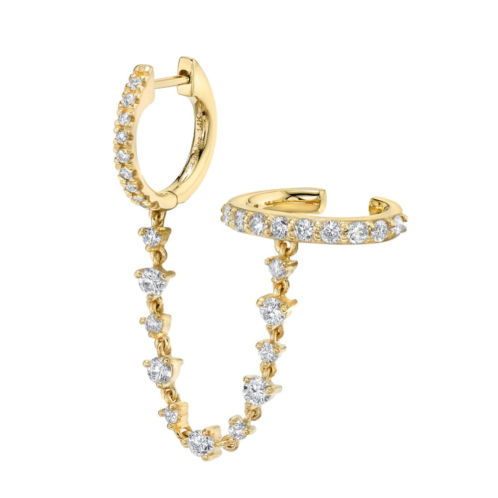 Promotion Elegance Fashion Trendy Women Jewelry Cz Link Chain Long Tassel Women Earring