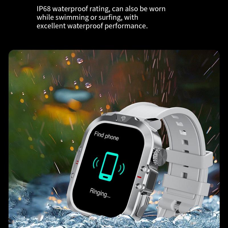 2025 Nieuwe 2.01-inch HD Scherm Heren Smartwatch met Zaklamp Buitensporten Heren Horloge IP68 Waterdicht Gezondheidsmonitor Oproep Smartwatch