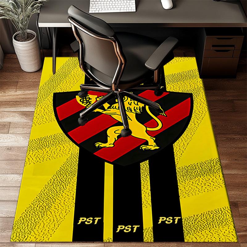 Sport Club Football Crest Printed Office Carpet Chair Cushion Entryway Rug, Rugs for Living Room, Bedroom Christmas gifts