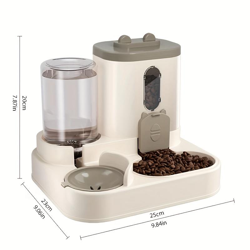 2-in-1 Pet Feeder and Water Dispenser Combo Set, Automatic Food and Water Dispenser for Small To Medium Cats and Dogs