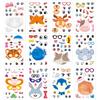 12Sheets Make A Face Diy Sticker Safari Animal Mermaid Decoration Kid Enlightenment Jigsaw Puzzle Stickers Funny Cartoon Pet Zyf