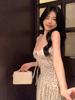 French High Waist Polka Dot Spaghetti Strap Maxi Dress for Women: A-line Summer Beach Vacation Style