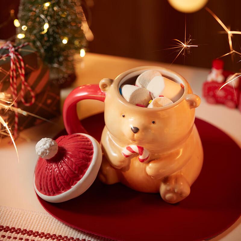 Gonghe Jingpin Cute Bear Ceramic Mug with Lid