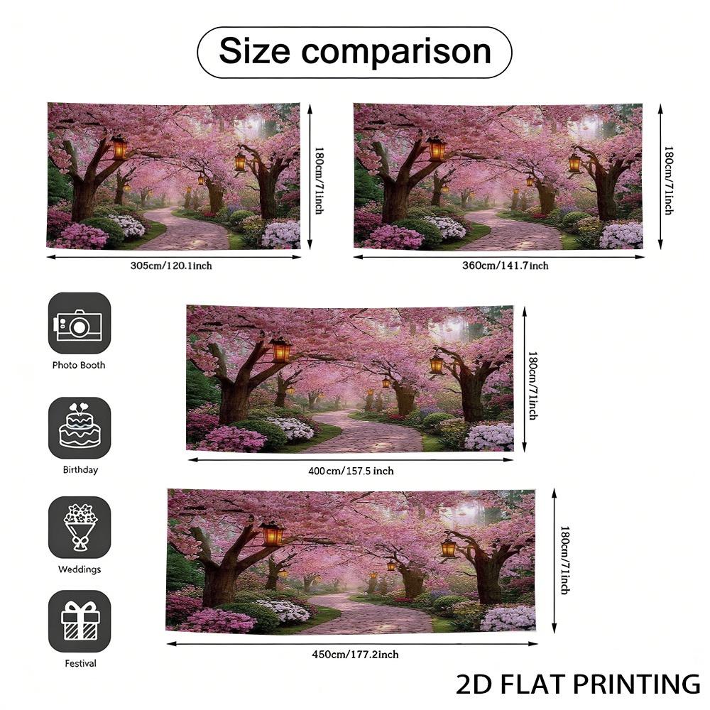 1Pcs Spring Pink Cherry Blossom Decoration Background Winter Backdrop Decorations For Photo Studio Photo Booth Christams Party