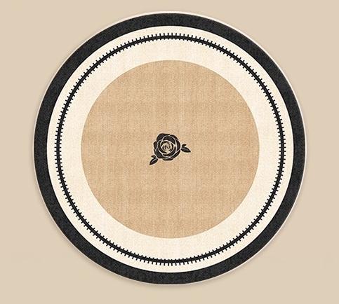 Light Luxury Carpets for Living Room Thick Plush Study Floor Mat Cream Style Bedroom Decor Round Carpet Fluffy Soft Bedside Rug