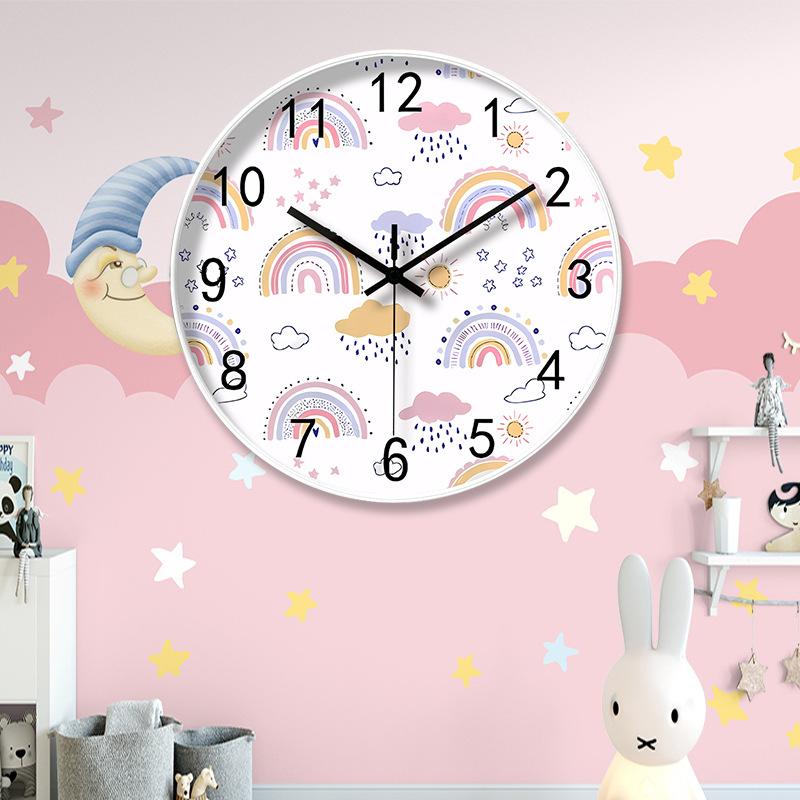 14-inch 35cm fun early teaching number silent wall clock home living room children's room decoration clock