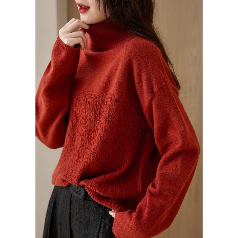 Demana Women s Sweet Cool Jacquard High-Neck Knit Sweater M