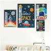 Posters And Prints Wall Pictures Baby Kids Room Decor Custom Name Astronaut Alphabet Numbers Nursery Wall Art Canvas Painting