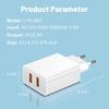 QC3.0 Dual USB 2-Port Phone Charger 2.4A, US/EU/UK Standard