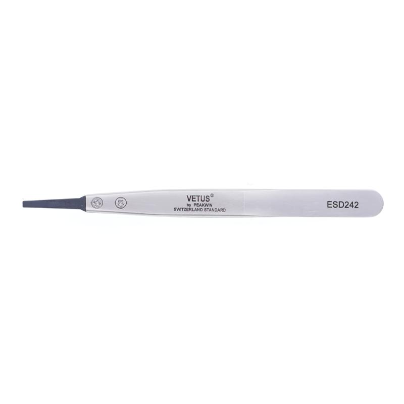 VETUS ESD series Interchangeable Head Anti-static Tweezers Stainless Steel Body Anti-static Carbon Fiber Conductive Plastic H
