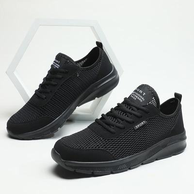 Summer Men Casual Shoes Lightweight Lace-up Sneakers Men Breathable Mesh Walking Shoes Fashion Mens Gym Shoes Plus Size 39-48