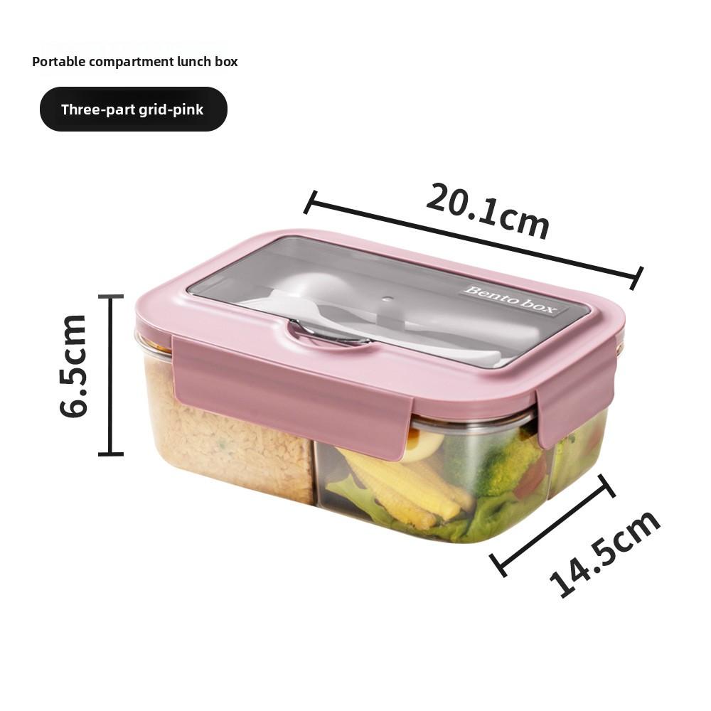 Compartment Lunch Box Microwaveable Japanese Style Bento Box Rectangular Plastic Lunch Box