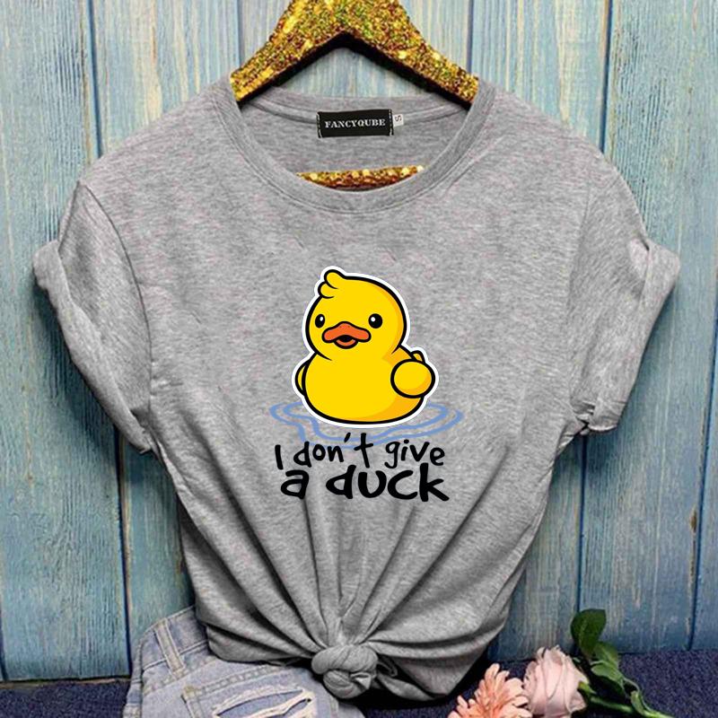 I don't give a duck T-shirt Women's Cute Duck T-shirt Duck T-shirt Summer T-shirt Tops