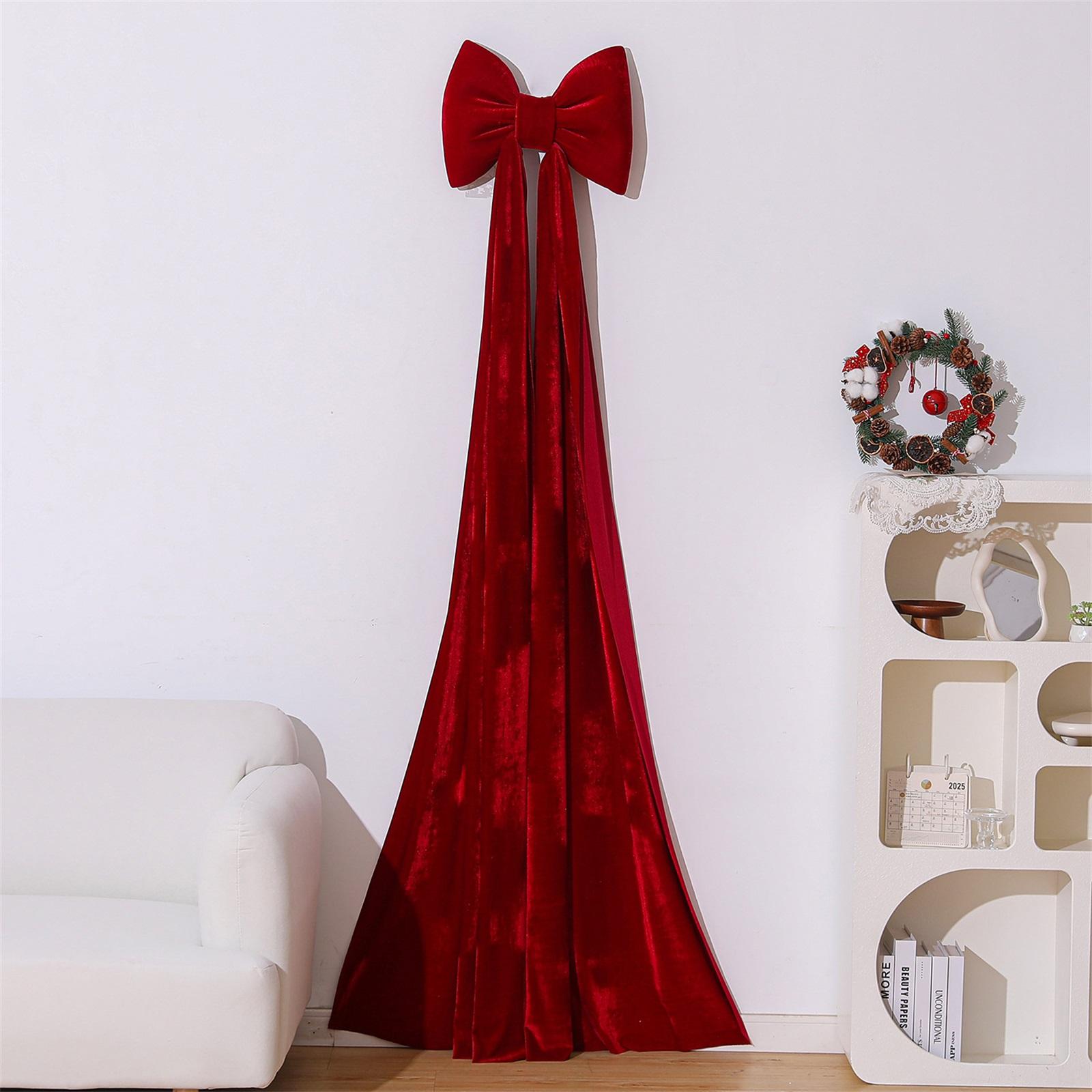 

Christmas Decoration Velvet Bow Pendant, Large Christmas Tree Bow, Christmas Scene Atmosphere Decoration Display Mall Hanging Ornament One Size