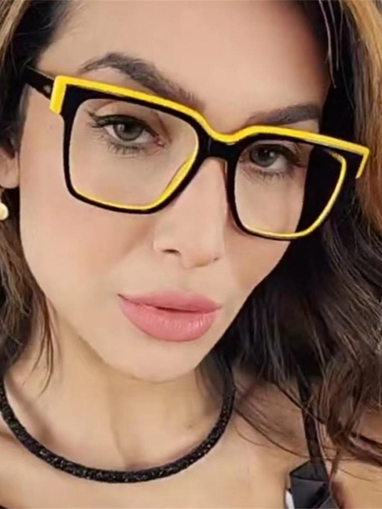 

Fashion Fashion Square Glasses Frame Women Brand New Arrival Anti-blue Light TR90 Myopia Glasses new Optical Prescription Eyewear