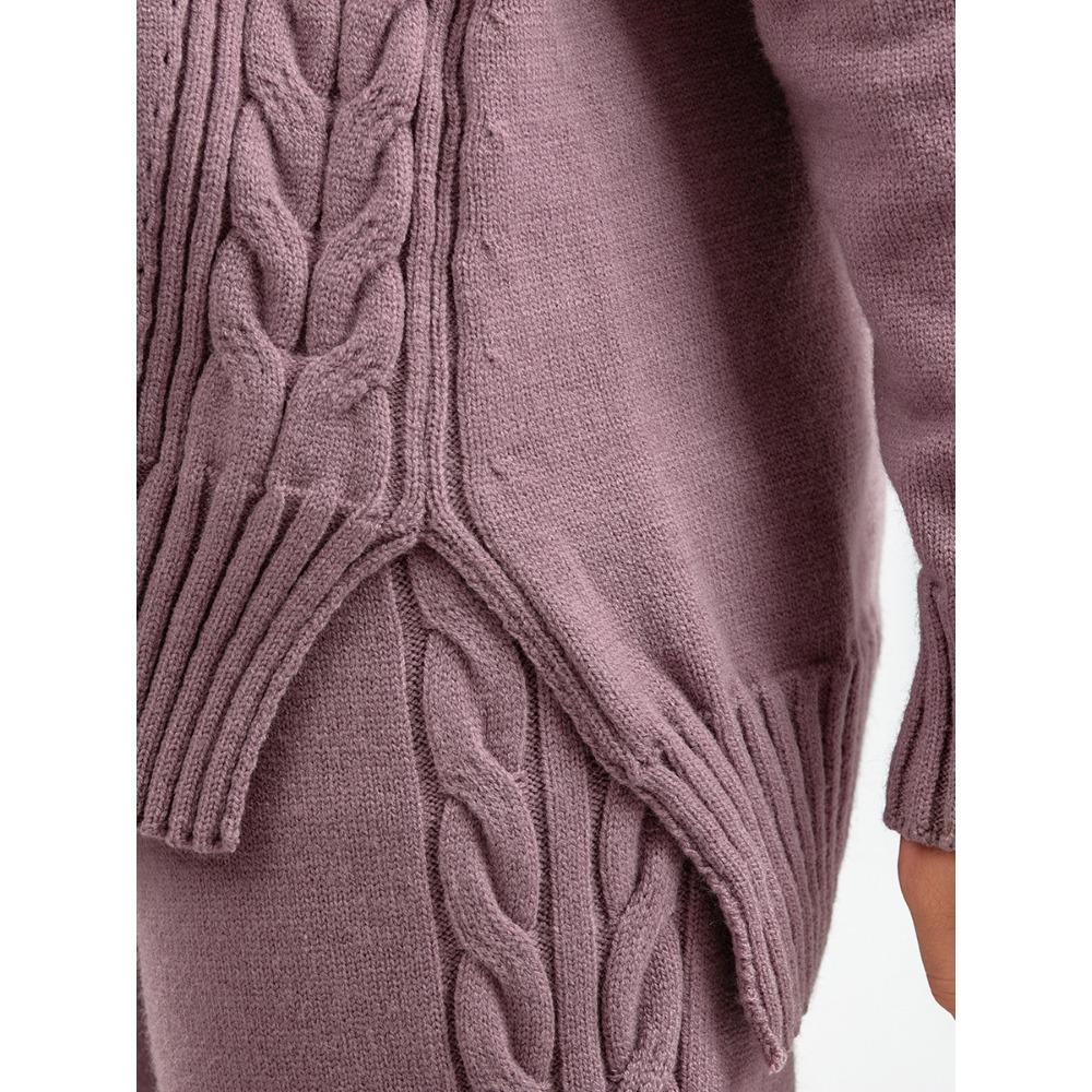 IHUASU Laid-back Loose Pullover Sweater Set for Women's Autumn and Winter, Simple Wide-leg Pants, Stylish Knitted V-neck Two Sets