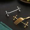 Metal Chopstick Rest Cutlery Rest Reusable Chopstick Stand Dining Utensil Rest Prevents Rolling for Spoons Forks Dining Table Home Party Wedding Use