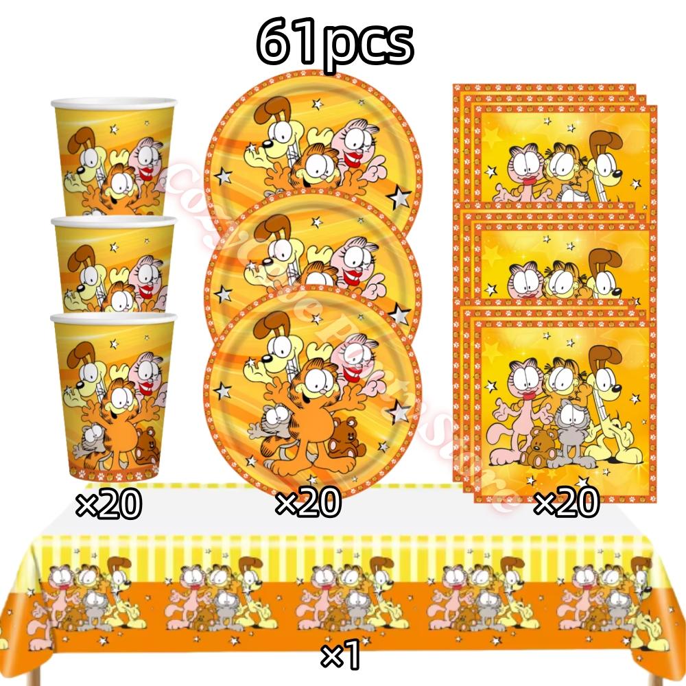 Articoli Decorativi per Festa di Compleanno Gatto Carino Stoviglie Topper per Torta Palloncini G-Garfieldes Stendardo Sfondo Festa per Bebè Bomboniere per Feste Bambini