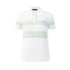 FILA Golf Series Simple Striped Classic Sports Casual Golf Versatile Comfortable Woven Short Sleeve Polo Shirt Women tops Jade-White A11W625404FWT