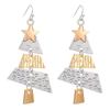 European & American Patchwork Alloy Christmas Tree Earrings for Women - Festive Fashion Party Accessory