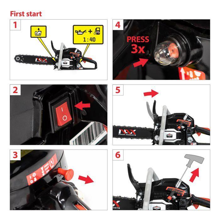 Tronconneuse Thermique - NAX - NAX500C - Moteur 61,5 Cm3 - Guide 50,8 Cm - 2,0 kW