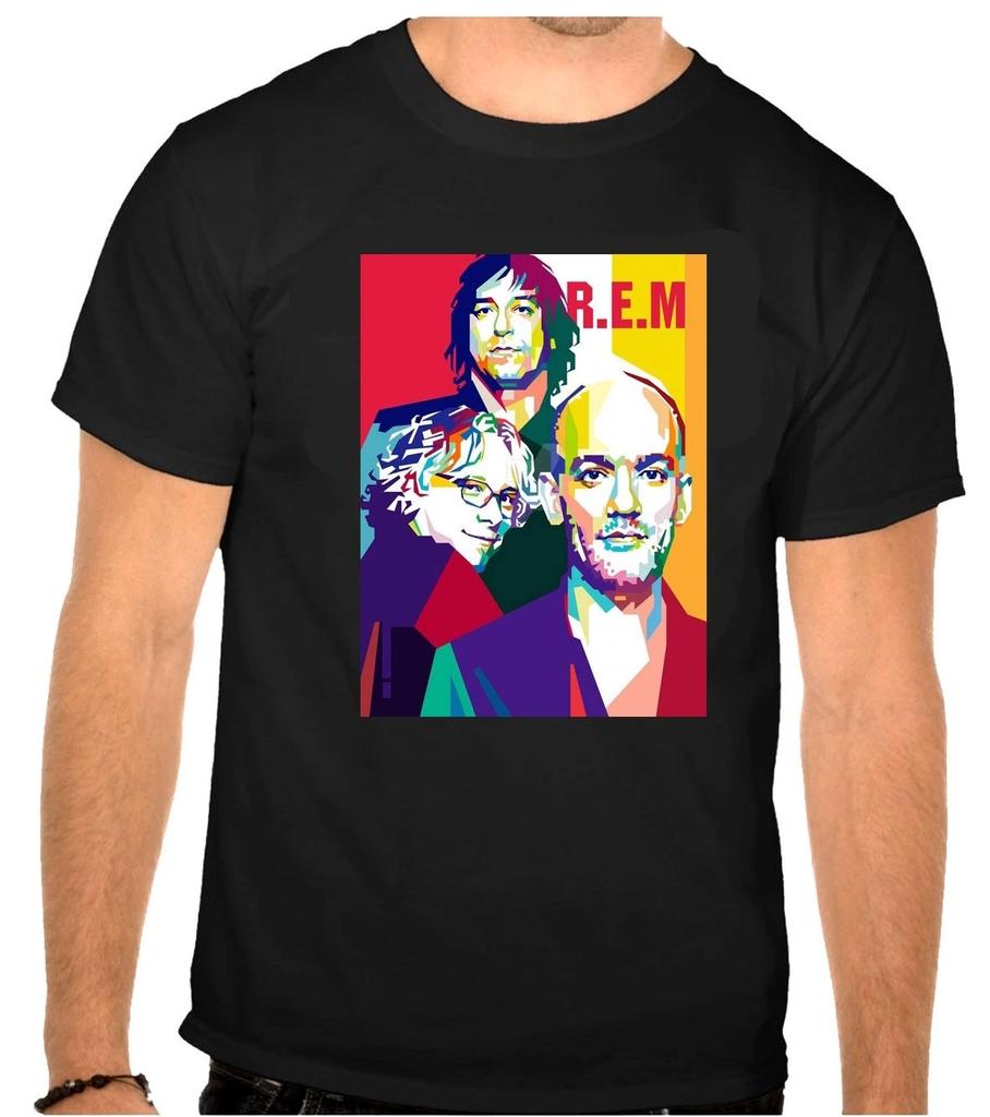 REM R.E.M Rock Music Logo Black T-Shirt -1372-