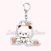 Cute Bubu Dudu Love Keychains Couple Bear Panda Acrylic Keyring for Accessories Bag Pendant Key Chain Jewelry Fans Lovers Gifts