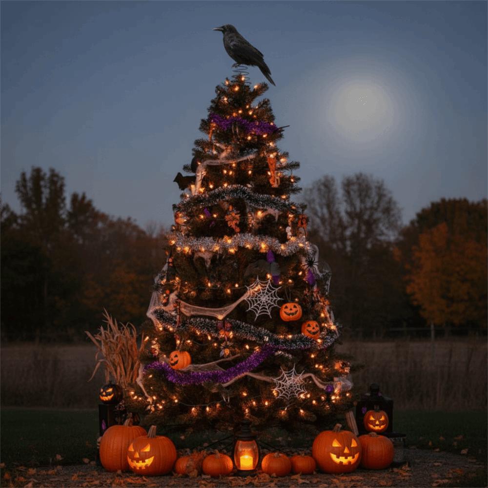 Terrifying Straw Doll Ornament Flexible Spring Base Halloween Raven Desk Doll  Ghost Festival