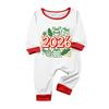 Matching Parent-Child Christmas Print Crewneck Top and Jogger Pants Set