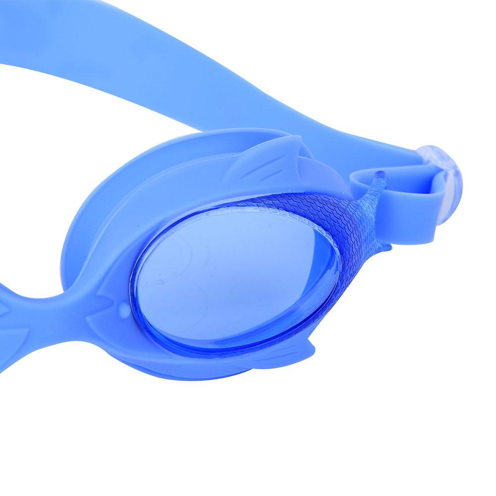 Cartoon Swimming Goggles Cute Fish Shaped Anti Fog Adjustable Swim Glasses for Children(Blue )