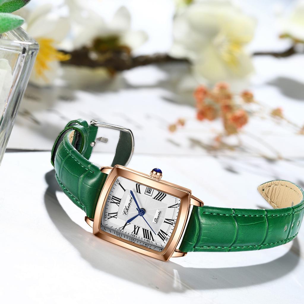 Fashion Square Women'S Watch Leather Waterproof Watch Quartz Watch